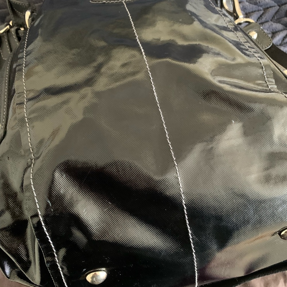 TOD’S G-Line Sacca Black Patent Leather Tote Crossbody Bag with Dust Bag - Picture 10 of 14